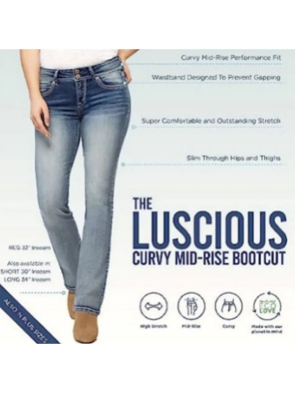 **WallFlower** Luscious Curvy Bootcut Mi-Rise Stretch Juniors Jeans Heidi 17